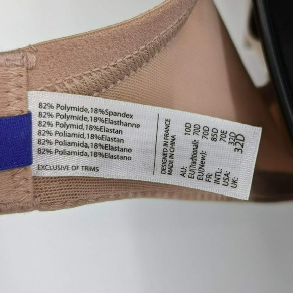 Parfait T-Shirt Bra 32D Nude Tan Aline Shadow Stripe Underwire Contour P5251 New - Picture 7 of 13